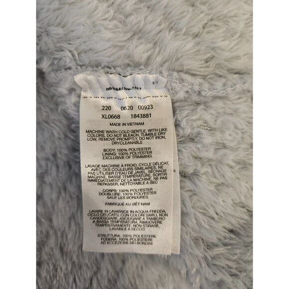 Columbia Textured Fleece Light Blue Gray Zip Front Jacket Size L - Picture 7 of 7